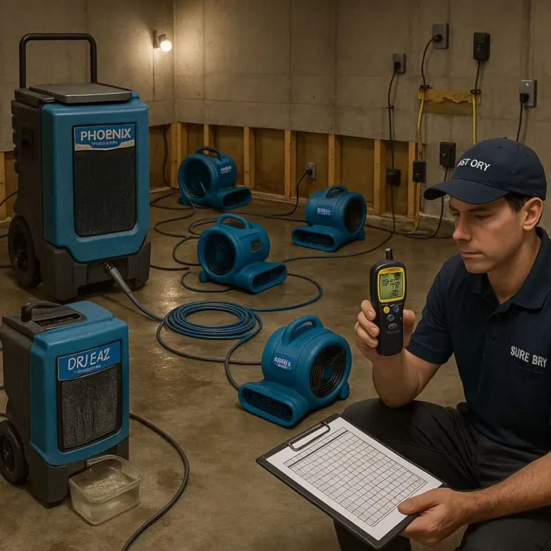Structural Drying and Dehumidification process in Pleasant Hill, PA